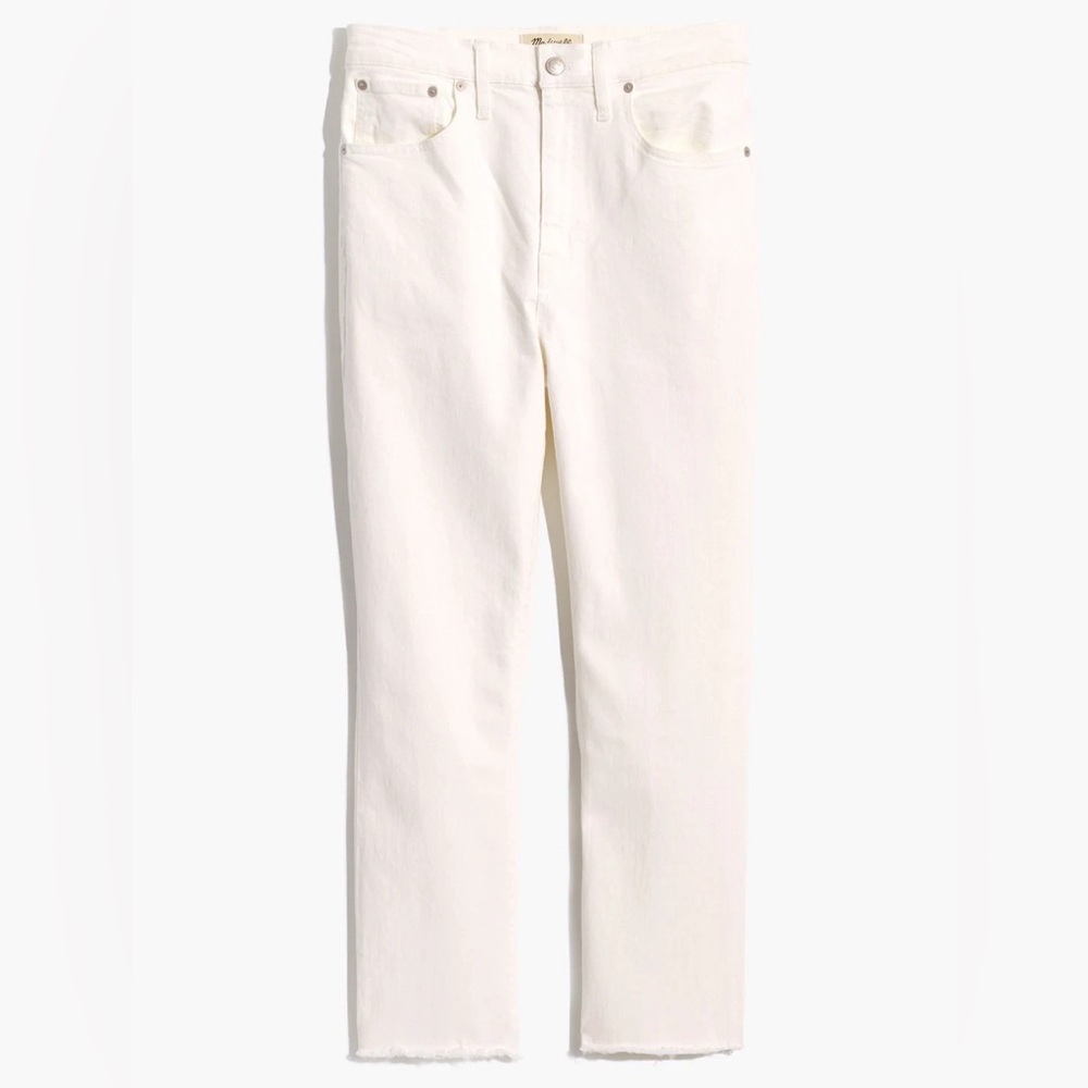 Madewell High-Rise Slim Boyjean in Tile White (like new)